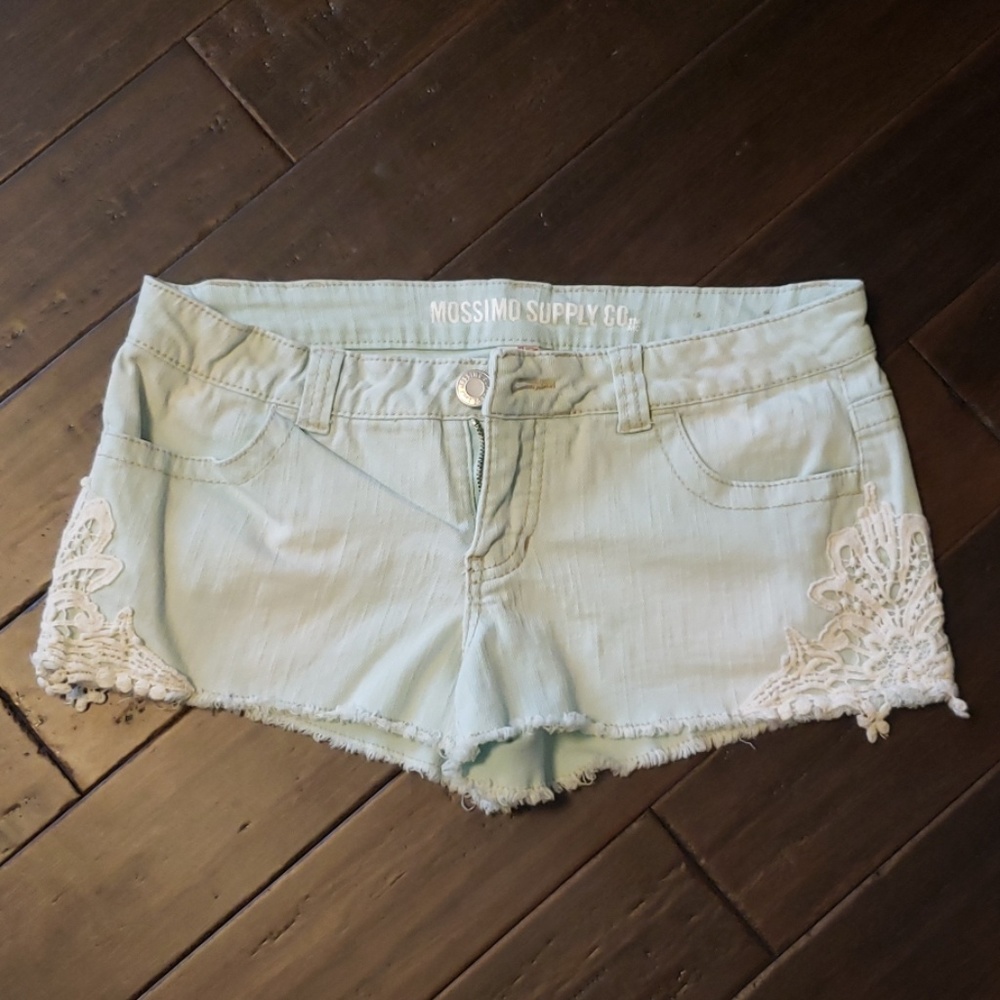 Mint Green Jean Shorts